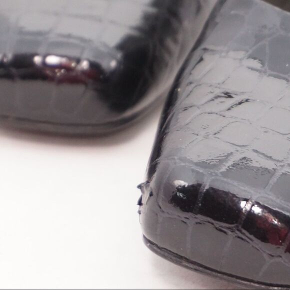 Jessica Simpson Black Croc Leather Slingbacks, 8.5 - Picture 11 of 13